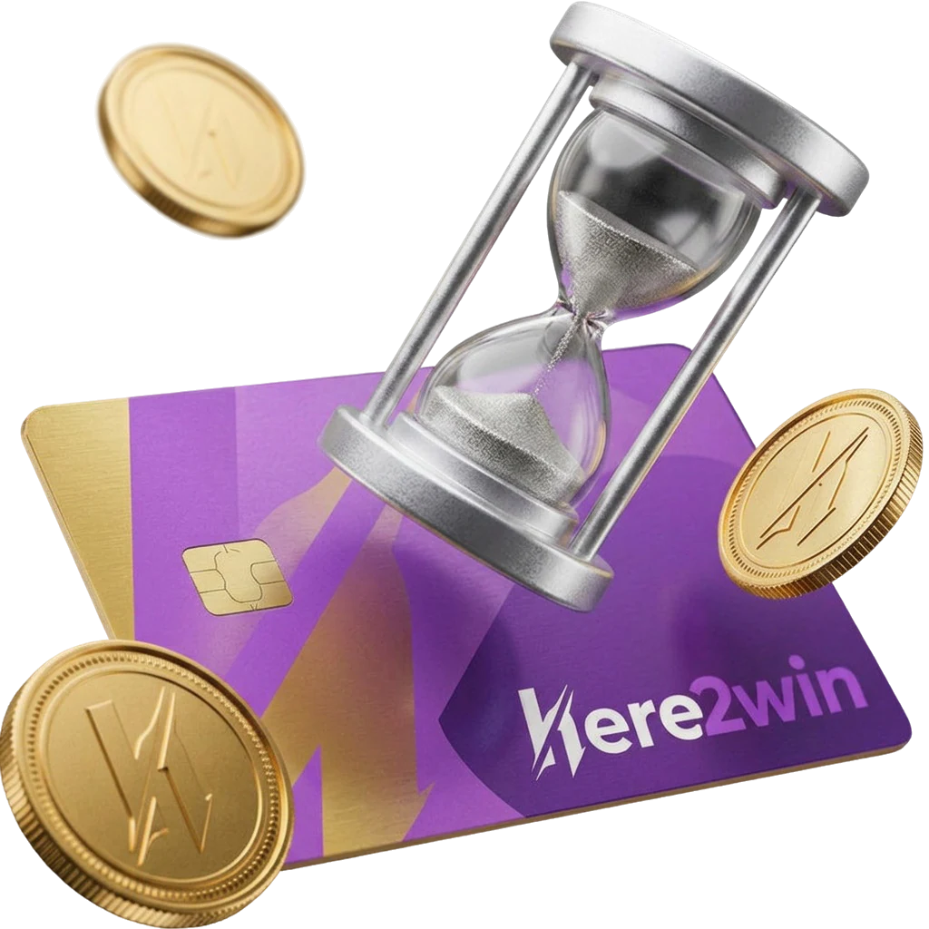 Hourglass resting on a bank card